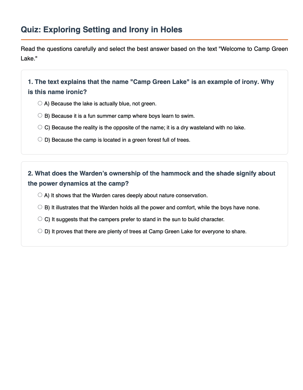 Multiple Choice Questions