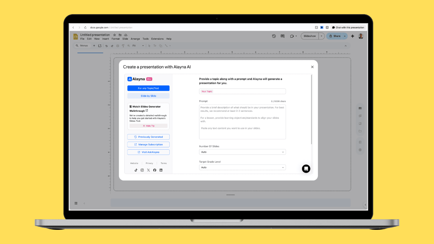 Alayna AI Slides Generator
